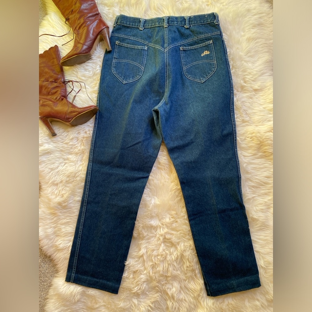 SOLD!💥Vintage High-Rise Flattering Chic Mom Jeans, Dark Wash, 80s 90s, 34 Waist - Picture 2 of 13